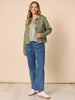 Amour Stripe Print Shirt - Khaki/White