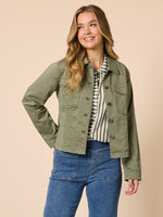 Retro Denim Jacket - Washed Khaki