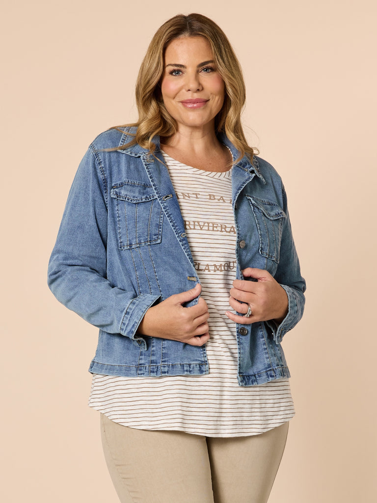 Retro Denim Jacket - Washed Denim rc&co