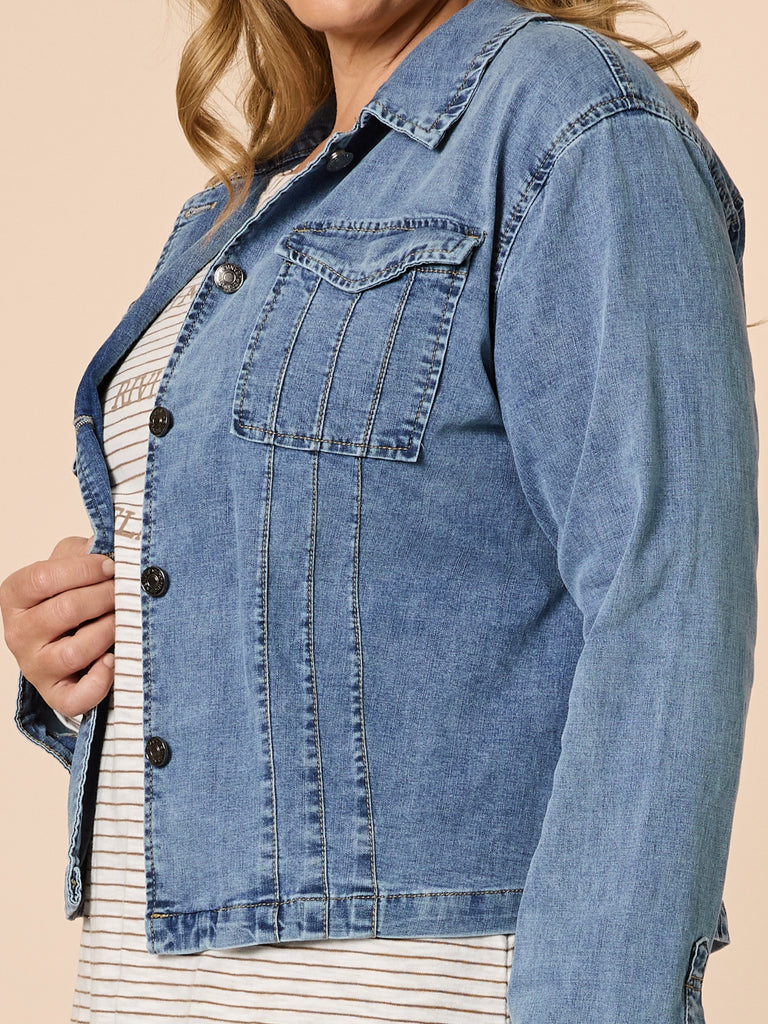 Retro Denim Jacket - Washed Denim rc&co