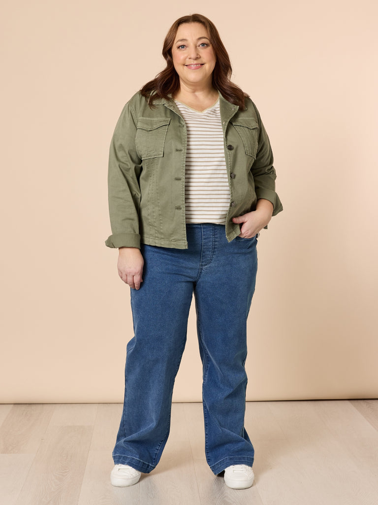 Retro Denim Jacket - Washed Khaki RC&CO