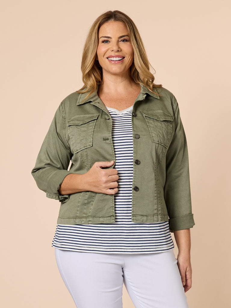 Retro Denim Jacket - Washed Khaki RC&CO