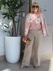 Pasadena Floral Print Knit Vest - Coral/Natural