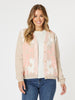 Pasadena Floral Print Cardigan - Coral/Natural