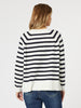 Love Me Heart Stripe Print Knit Top - Navy/White