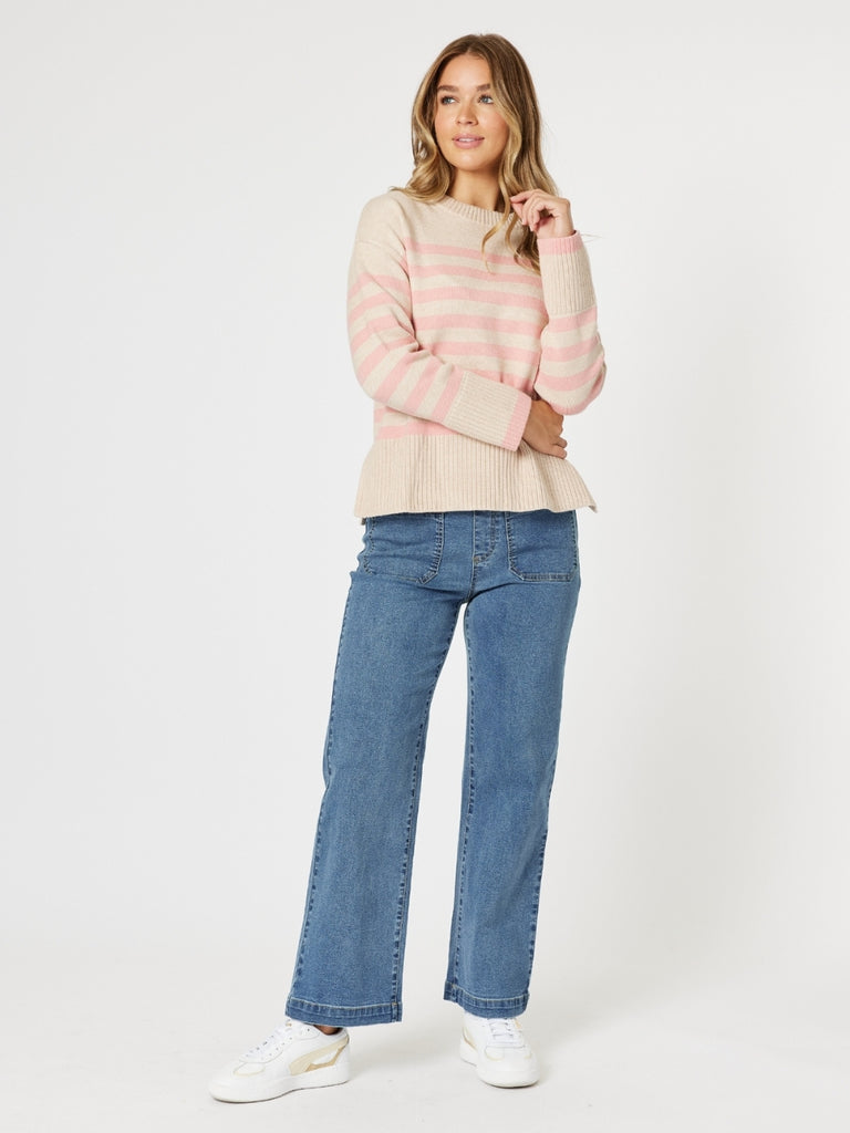 Carpenter Stretch Wide Leg Jean - Washed Denim