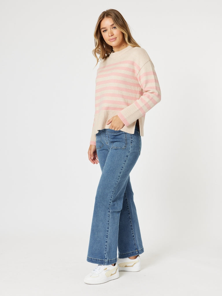 Carpenter Stretch Wide Leg Jean - Washed Denim