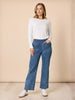 Carpenter Stretch Wide Leg Pull On Denim Jean - Washed Denim RC&CO