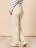 Carpenter Stretch Wide Leg Pull On Denim Jean - Chalk