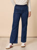 Carpenter Stretch Wide Leg Pull On Denim Jean - Dark Denim rc&co