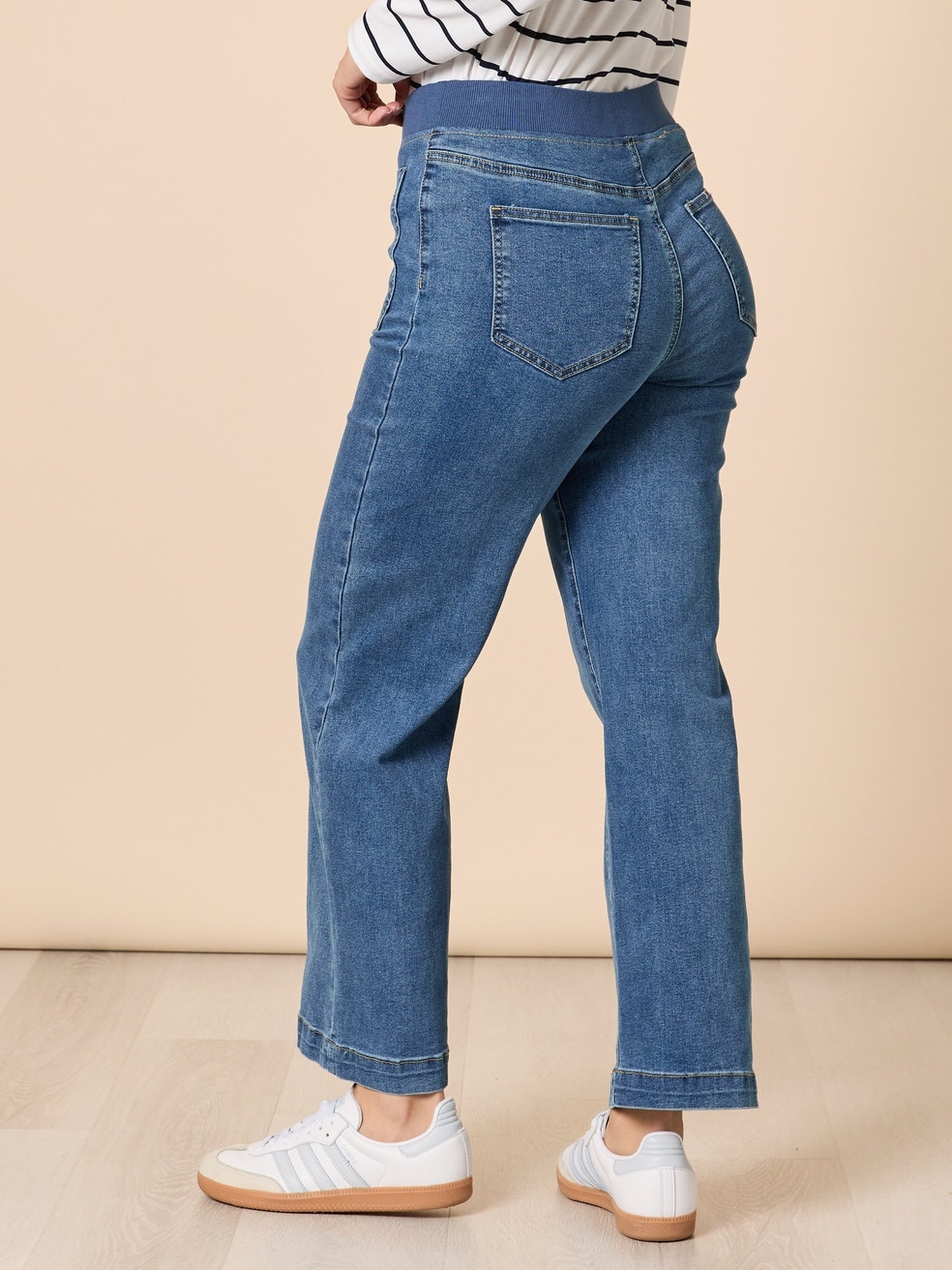 Carpenter Stretch Wide Leg Jean - Washed Denim – RC & Co
