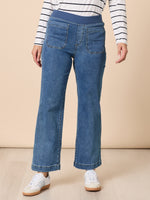 Carpenter Stretch Wide Leg Jean - Washed Denim