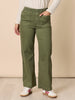 Carpenter Stretch Wide Leg Pull On Denim Jean - Khaki