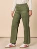 Carpenter Stretch Wide Leg Pull On Denim Jean - Khaki