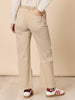 Carpenter Stretch Wide Leg Pull On Denim Jean - Natural