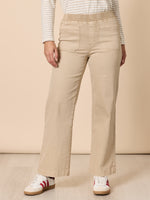 Carpenter Stretch Wide Leg Jean - Natural