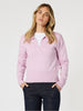 Newport V Neck Knit Jumper - Pink