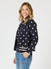 Ascot Spot Knit Cardigan - Navy/White