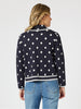 Ascot Spot Knit Cardigan - Navy/White
