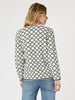 Clover Print Knit Cardigan - Ivory/Black