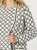 Clover Print Knit Cardigan - Ivory/Black