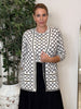 Clover Print Knit Cardigan - Ivory/Black