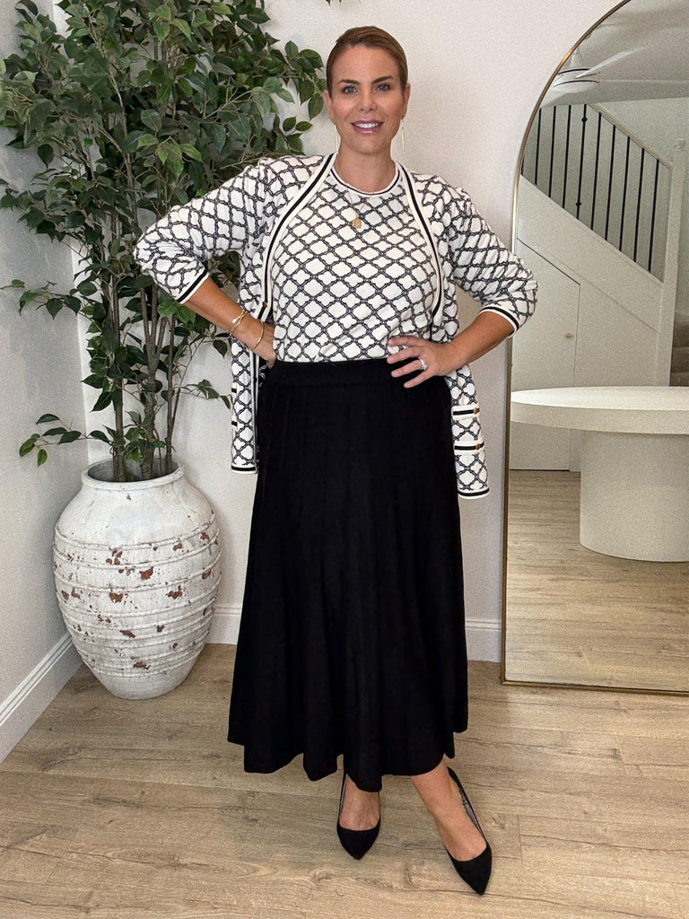 Kate Long Knit Skirt - Black