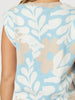 Pasadena Floral Print Knit Vest - Blue/Natural