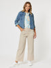 Pasadena Floral Print Knit Vest - Blue/Natural