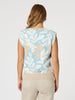 Pasadena Floral Print Knit Vest - Blue/Natural