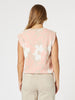 Pasadena Floral Print Knit Vest - Coral/Natural