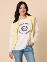Cote D'Azur Embroidered Logo Long Sleeve Tee - Ivory