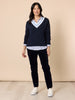 Princeton V Neck Knit Jumper - Navy rc&co