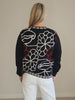 Art Deco Floral Knit - Black/Multi