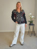 Art Deco Floral Knit - Black/Multi