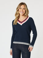 Oxford Cable Knit Jumper - Navy