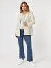 Pasadena Floral Print V Neck Knit - Blue/Natural