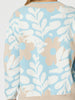 Pasadena Floral Print V Neck Knit - Blue/Natural