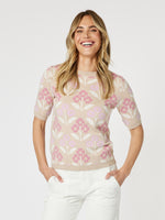 Nikki Floral Print Knit Top - Caramel