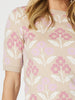 Nikki Floral Print Knit Top - Caramel