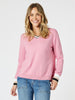 Harvard V Neck Jumper - Blush