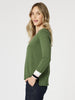 Harvard V Neck Jumper - Khaki