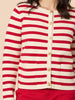Cape Town Stripe Print Cardigan - Red Ivory rc&co