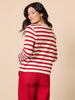 Cape Town Stripe Print Cardigan - Red Ivory rc&co