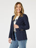Beckham Pinstripe Blazer - Navy/White