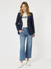 Beckham Pinstripe Blazer - Navy/White