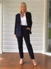 Beckham Pinstripe Blazer - Navy/White