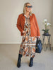 Studio Button Floral Print Dress - Chocolate Multi