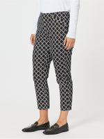 Clover Print Slim Leg Pant - Black/Ivory