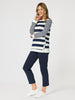 Newport Stripe Top - Navy/Ivory